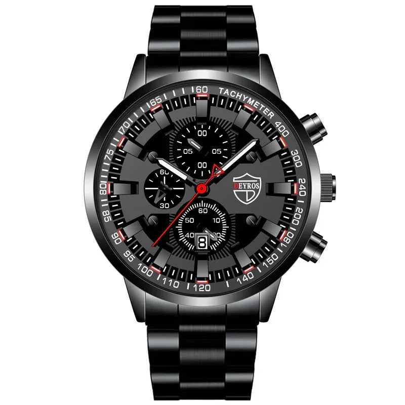 men’s stainless steel quartz watch