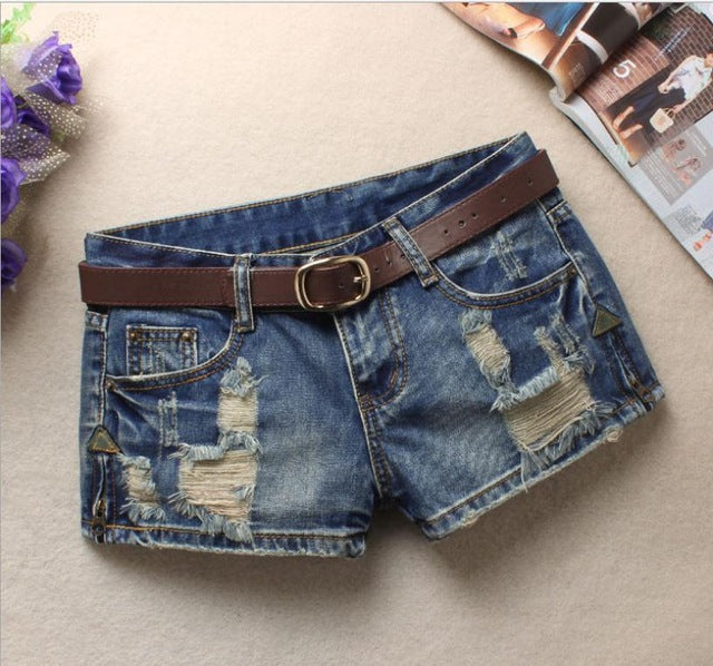 Women Low Waist Denim Shorts | Ripped Mini Jean Shorts Deviso