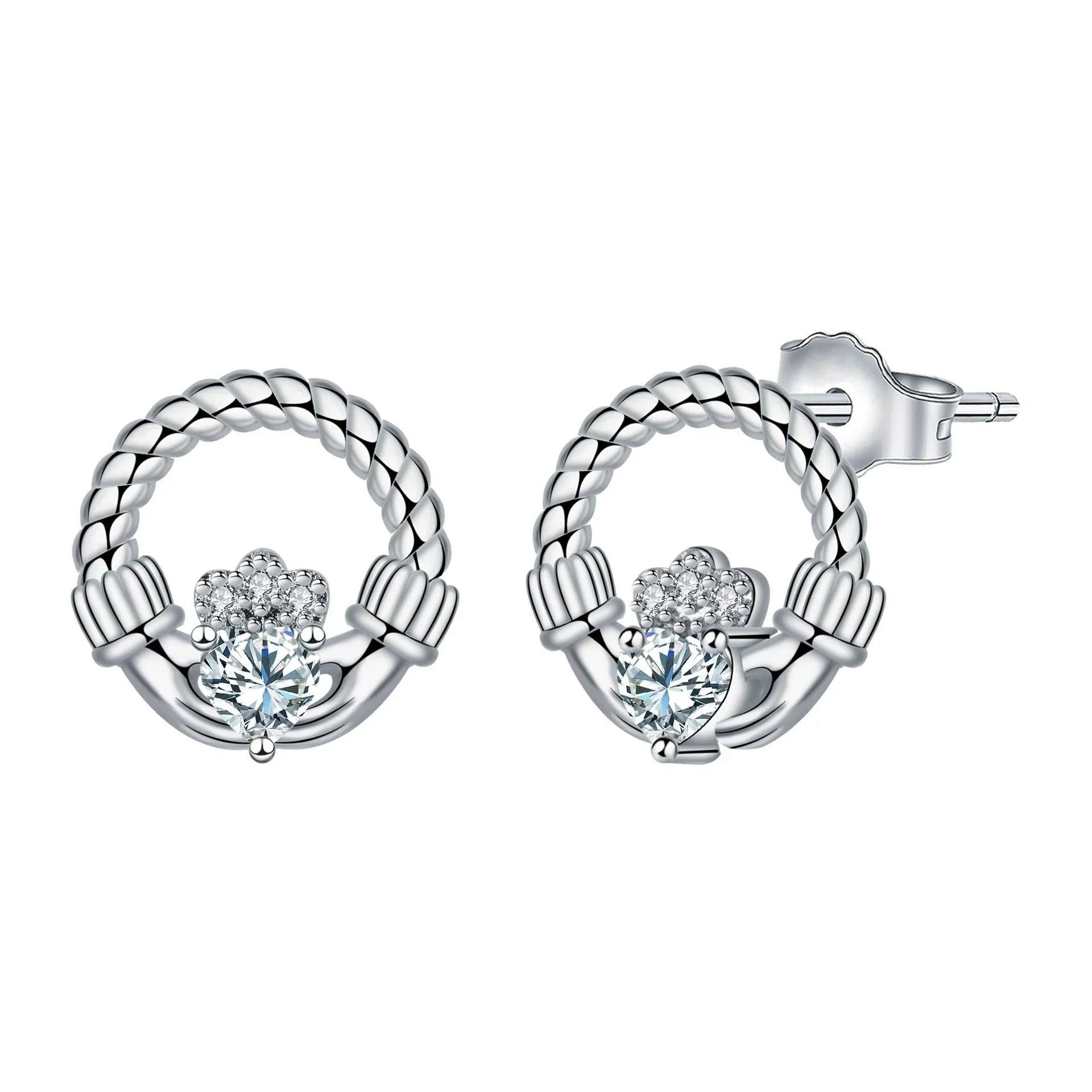925 Silver Crown Stud Earrings - Deviso