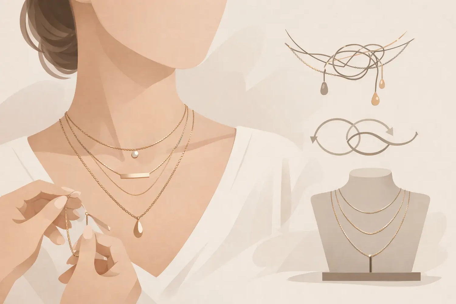 How to Layer Necklaces Without Tangling