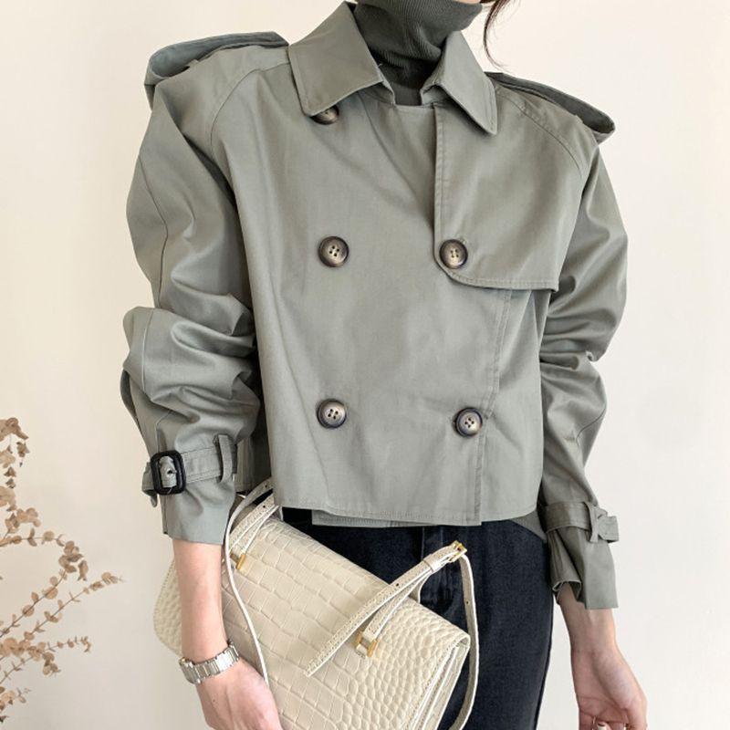 Women Short Trench Coat | Stylish Cropped Jacket Casual Outerwear