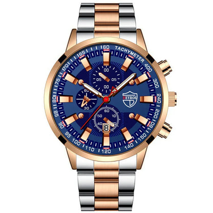men’s stainless steel quartz watch