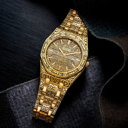 ONOLA vintage carved men’s watch