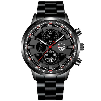 men’s stainless steel quartz watch