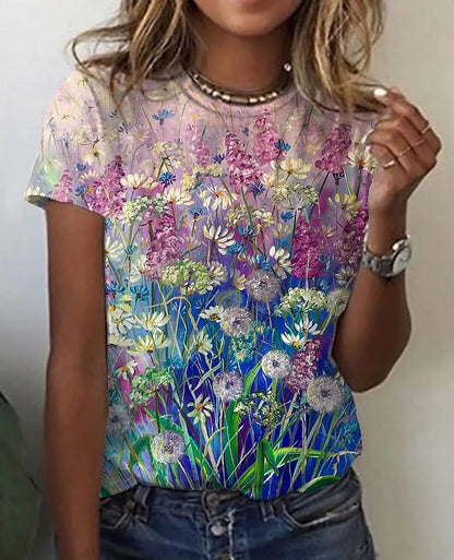 Printed Casual T-Shirt for Women | Lightweight Summer Tee Deviso