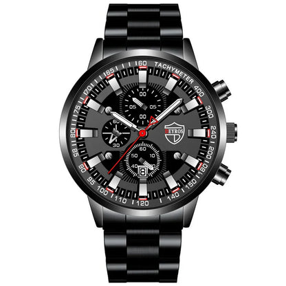 men’s stainless steel quartz watch