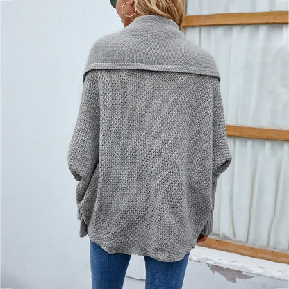 Women’s Loose Knit Bat Sleeve Cardigan - Deviso