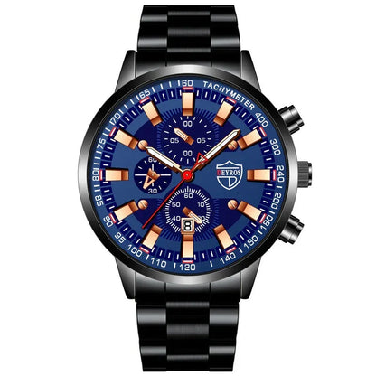 men’s stainless steel quartz watch