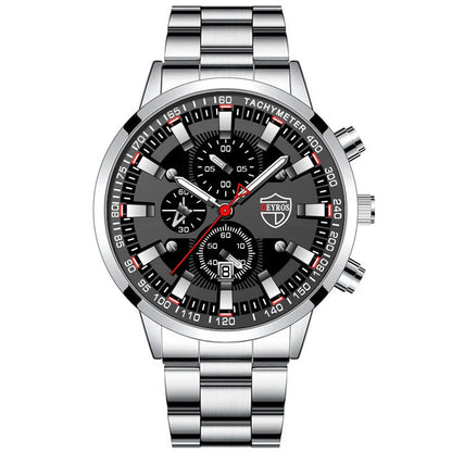 men’s stainless steel quartz watch