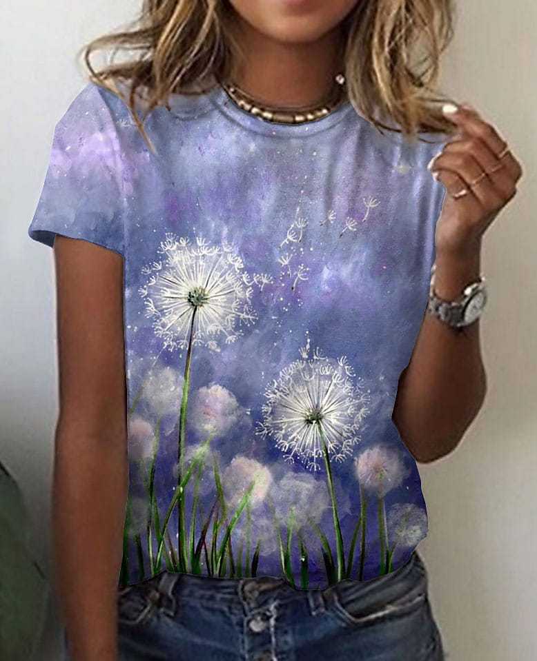 Printed Casual T-Shirt for Women | Lightweight Summer Tee Deviso