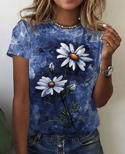Printed Casual T-Shirt for Women | Lightweight Summer Tee Deviso