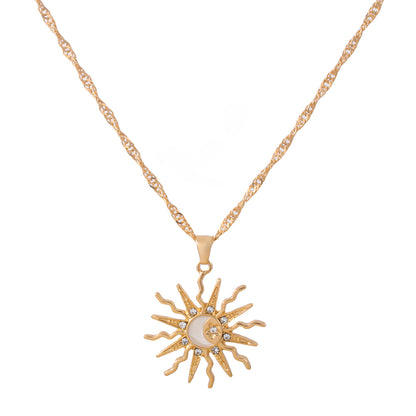 Sun Pendant Necklace for Women – Gold Minimal Jewelry