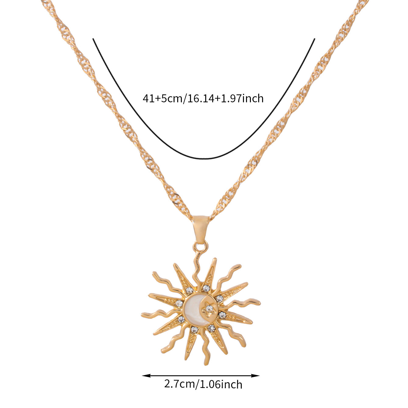 Sun Pendant Necklace for Women – Gold Minimal Jewelry