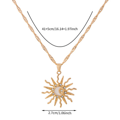 Sun Pendant Necklace for Women – Gold Minimal Jewelry