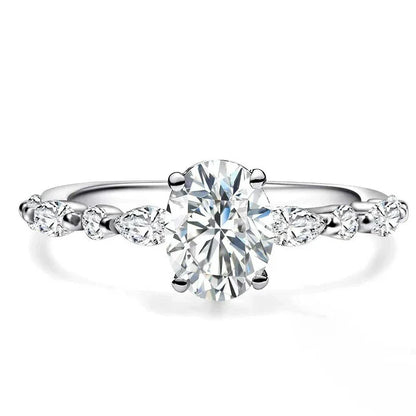 Elegant Oval Zircon Ring for Women - Deviso