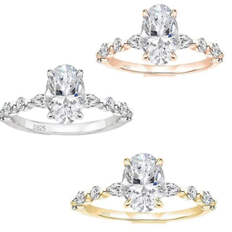 Elegant Oval Zircon Ring for Women - Deviso