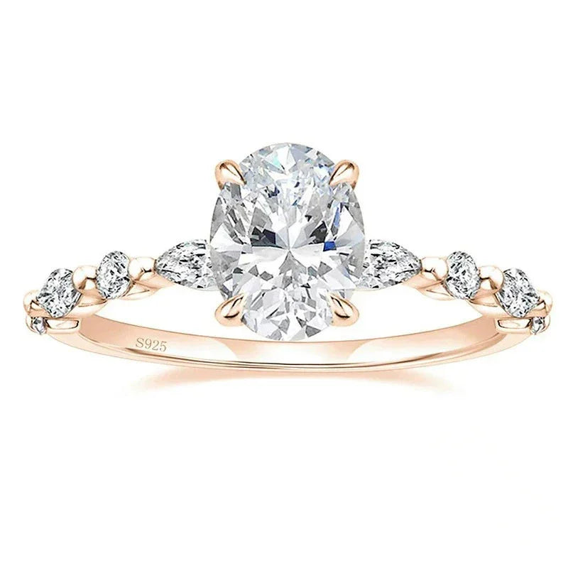 Elegant Oval Zircon Ring for Women - Deviso