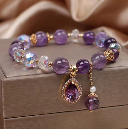 Natural Amethyst Bracelet for Women – Elegant Purple Crystal Jewelry