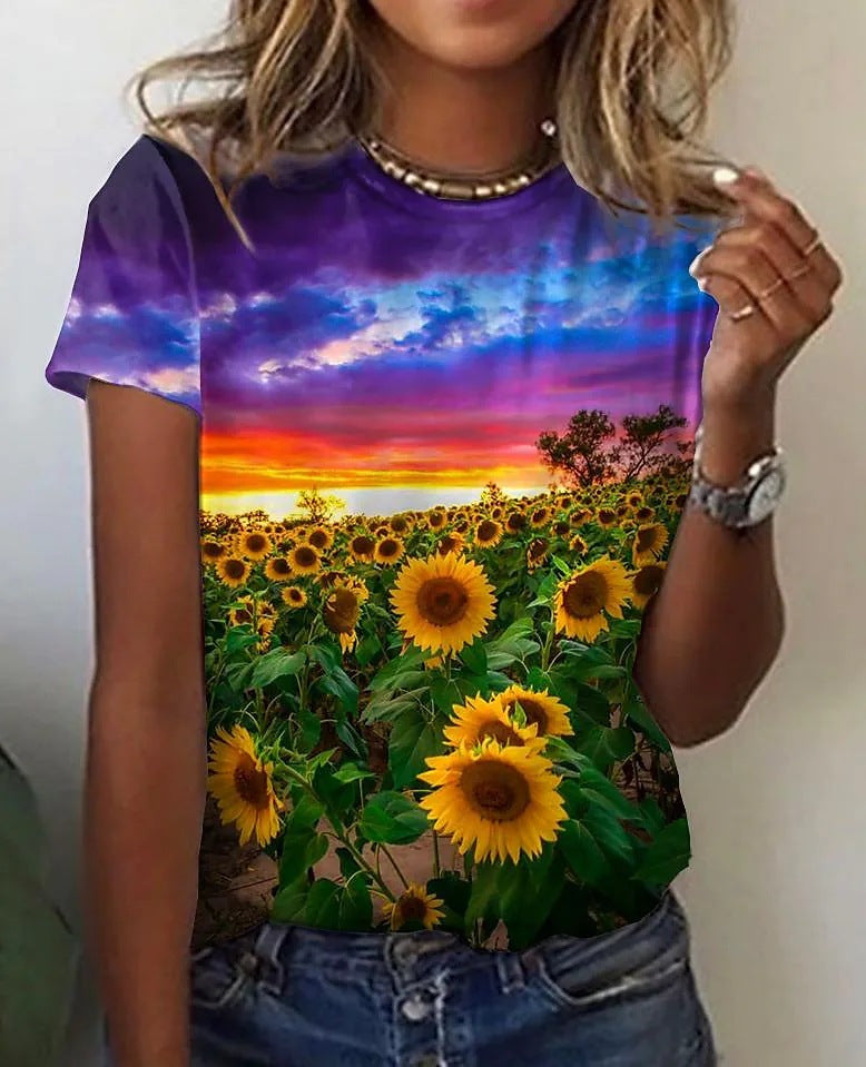 Printed Casual T-Shirt for Women | Lightweight Summer Tee Deviso