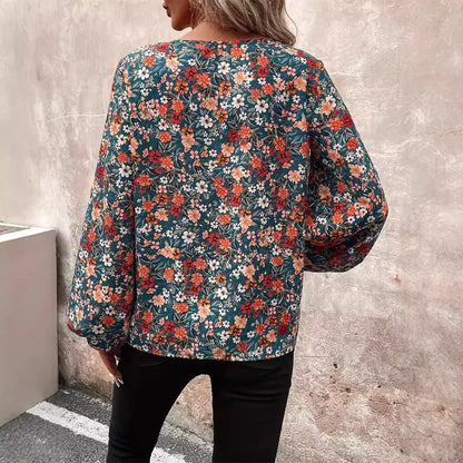 Women’s V-Neck Long Sleeve Shirt - Deviso